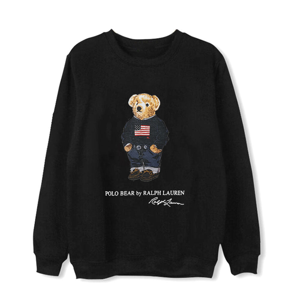 Airport Round Neck Derivative Clothes Bear Women's Sweater, Sweater