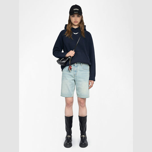 Women's Chalk Digital Printing Steering Wheel Hot Drilling Sweaters