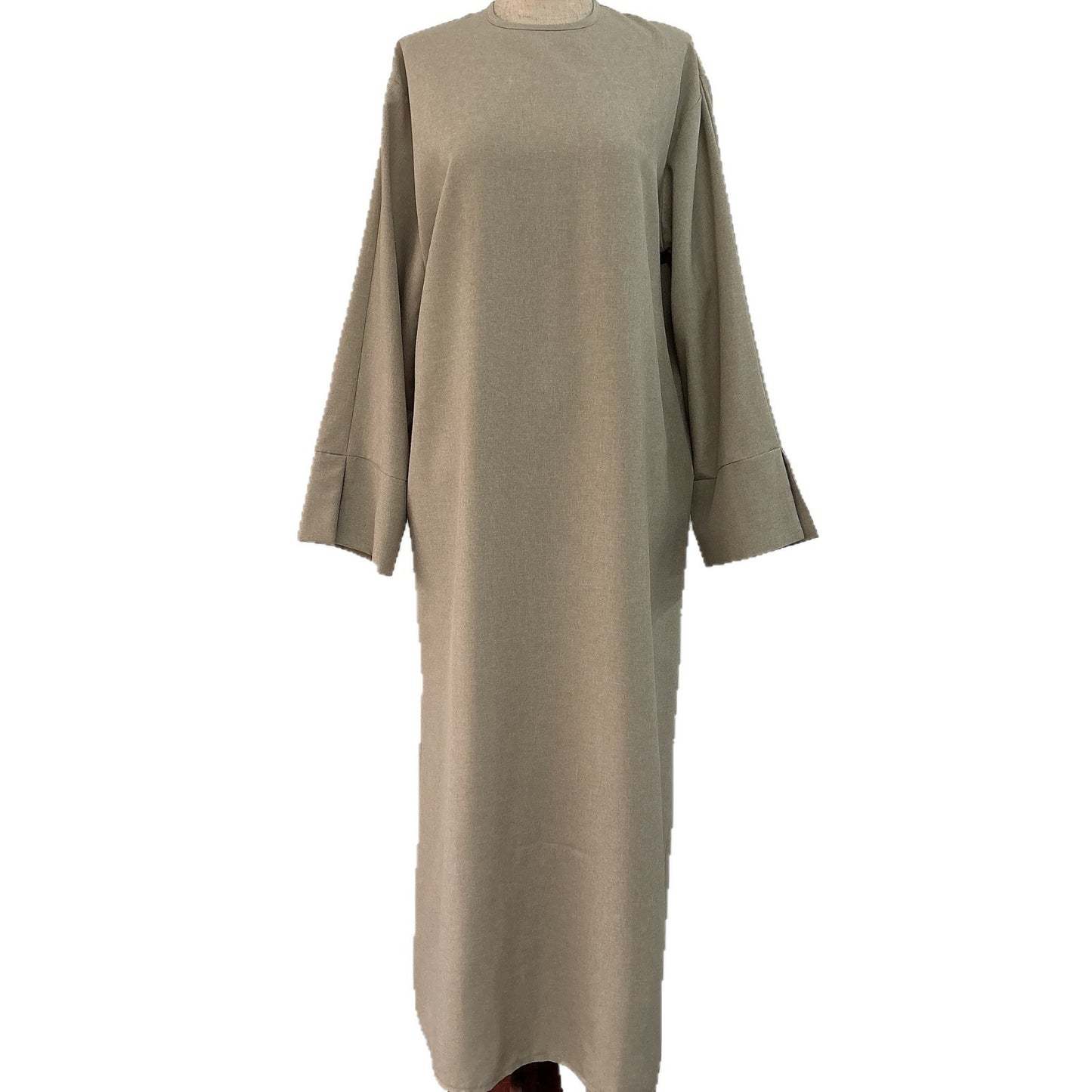 Neck Side Pocket Simple Solid Color Loose Straight Dress
