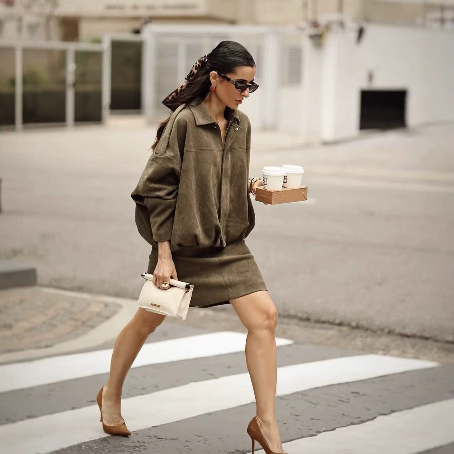 Women's Spring Fashion Pilot Batwing Sleeve Zipper Jackets