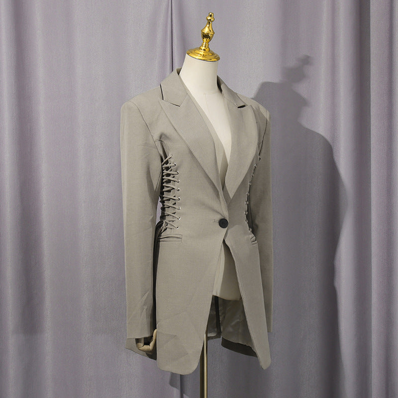 Women's Design Autumn Trendy Tied Slim Fit Blazers