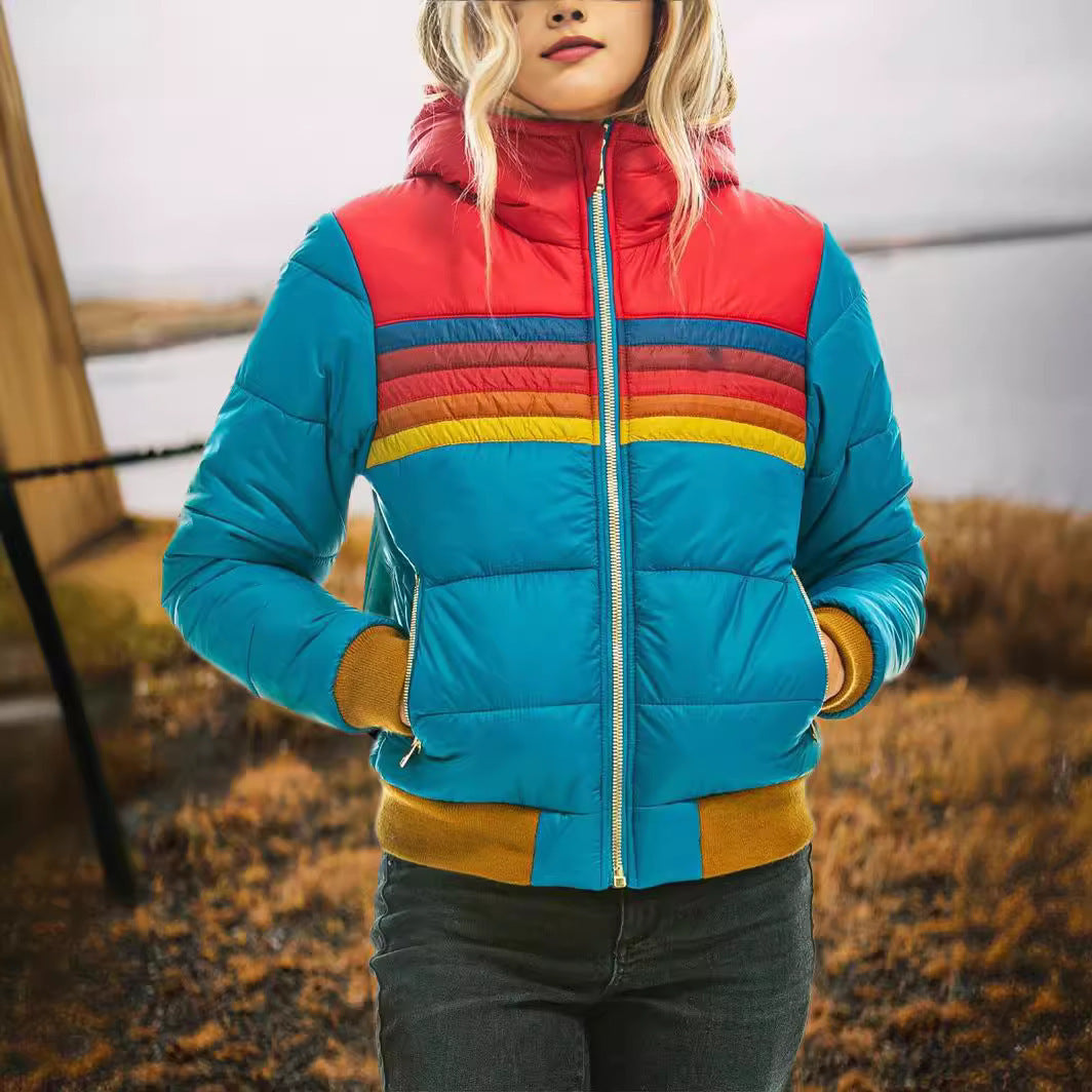 Women's Classic Casual Hooded Printed Cotton Coats