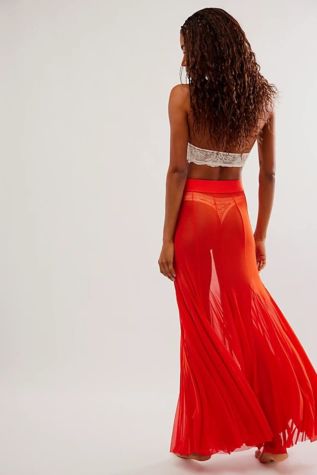 Colors Irregular Mesh Sexy High Waist Skirts