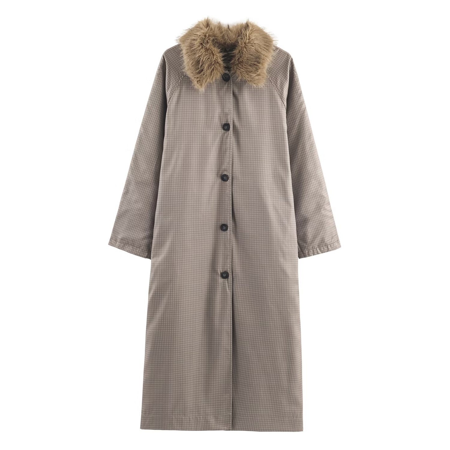 Women's Fashion Casual Artificial Fur Effect Collar Coats
