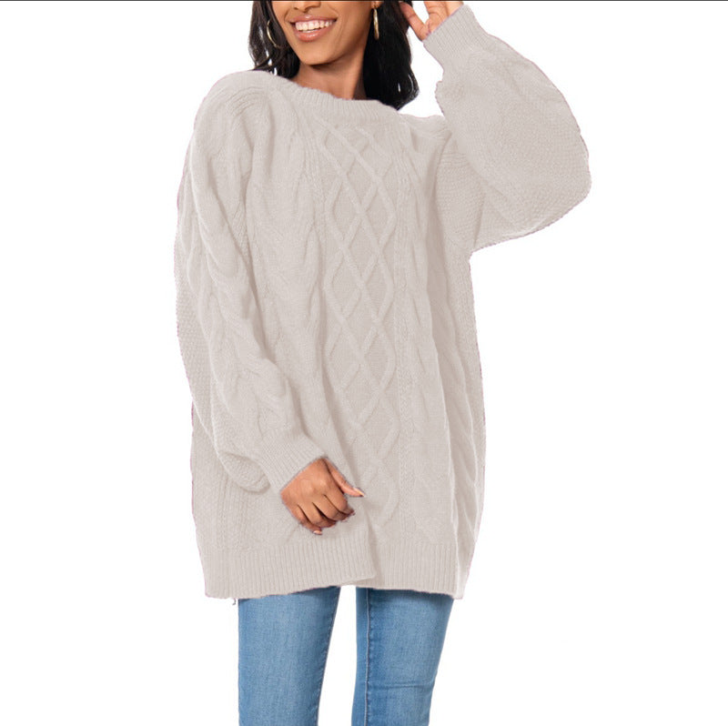 Thick Needle Pullover Twist Long Sleeves Sweaters