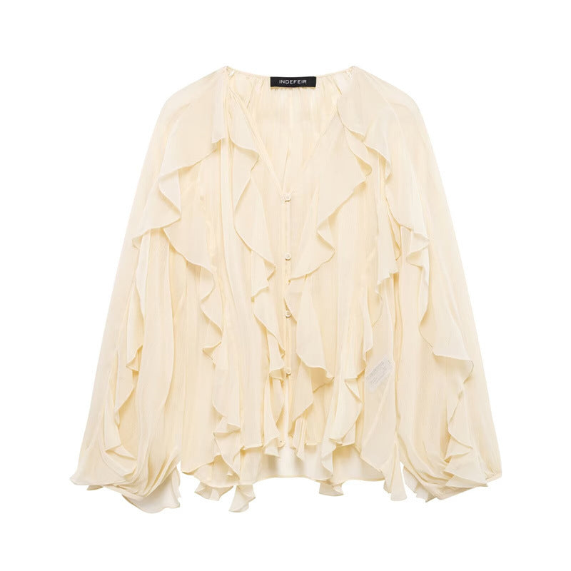 Shirt Long Fashion Loose Casual Design Sense Niche Blouses