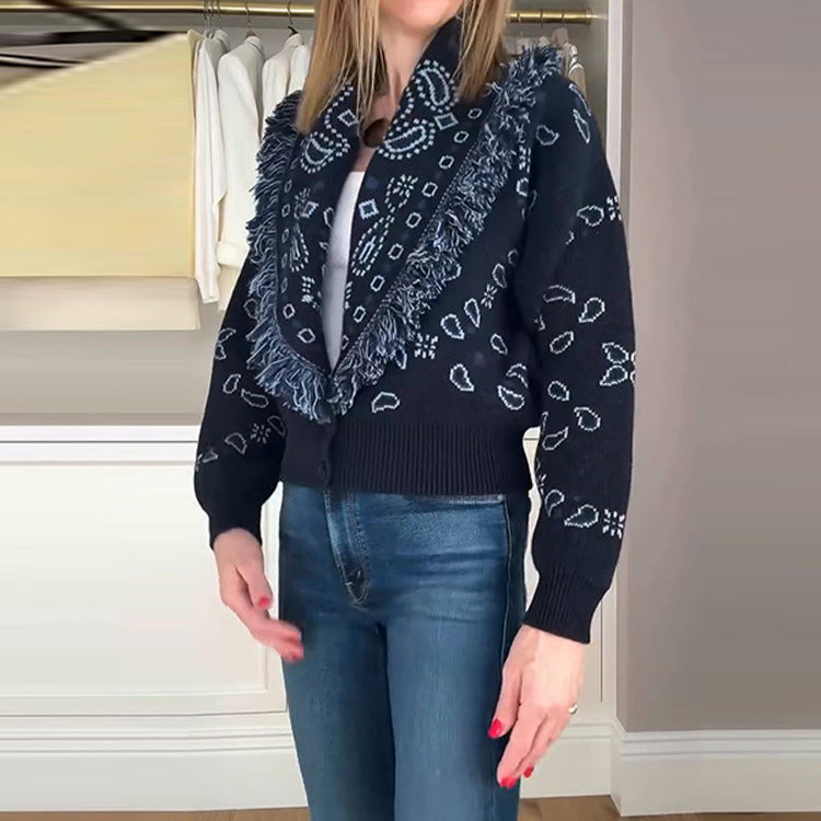 Autumn Fashion Personality Retro Tassel Waist Cardigans