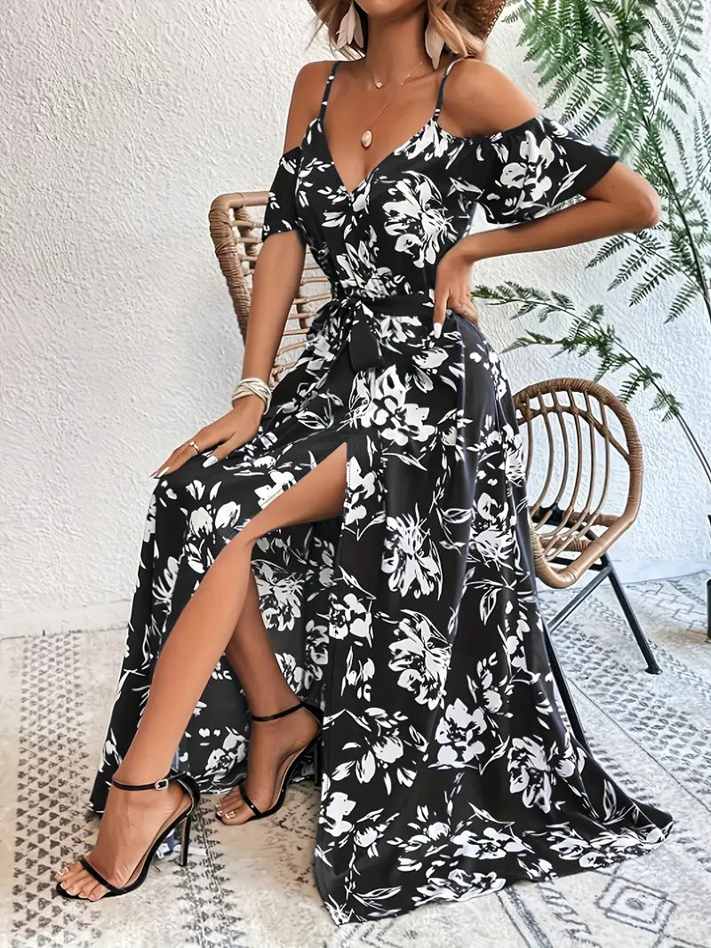 Women's Sexy Sling Irregular Long Floral Beach Skirts