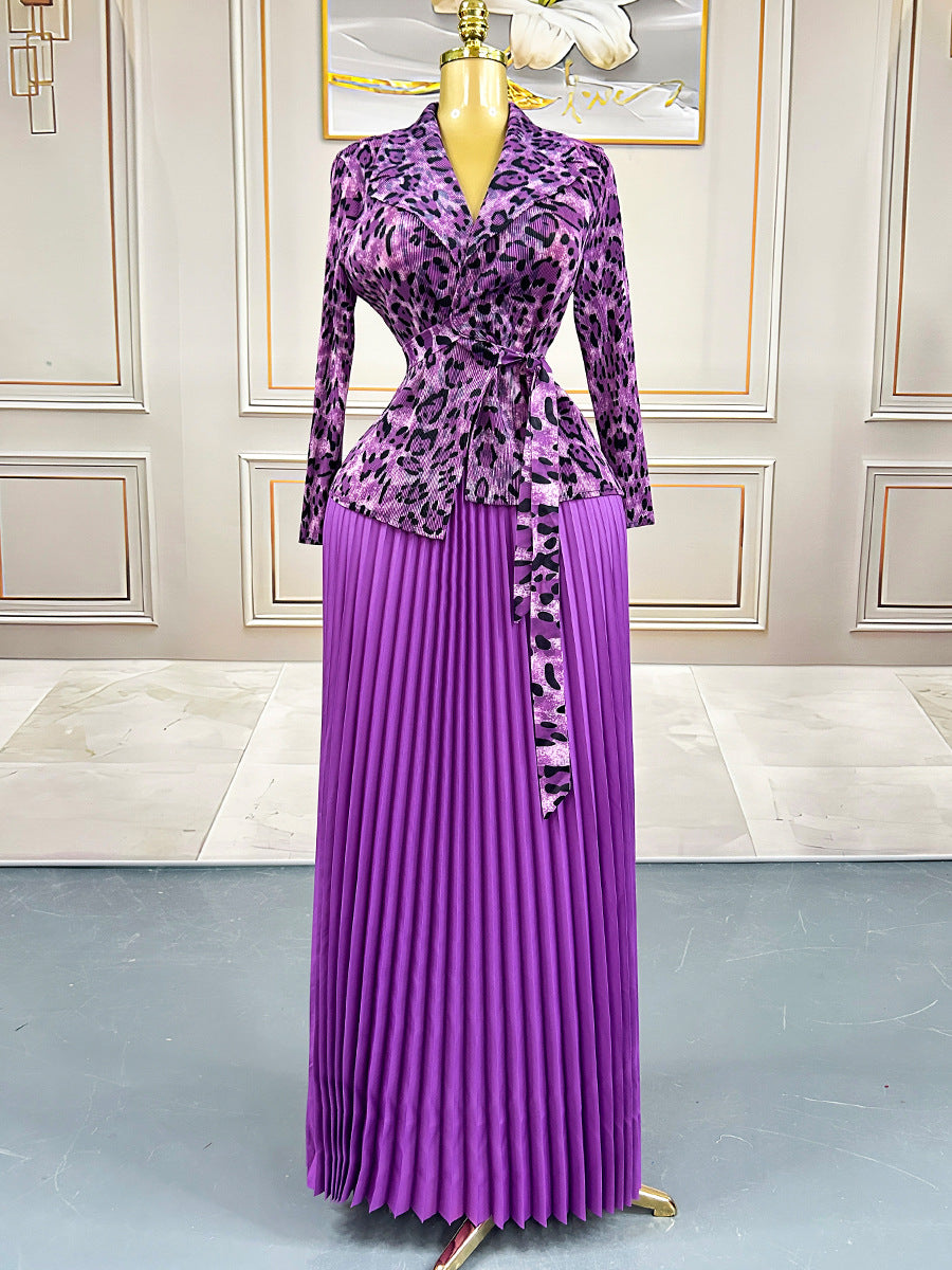 Women's Dress Lightly Mature Pleated Chiffon Printed Dresses