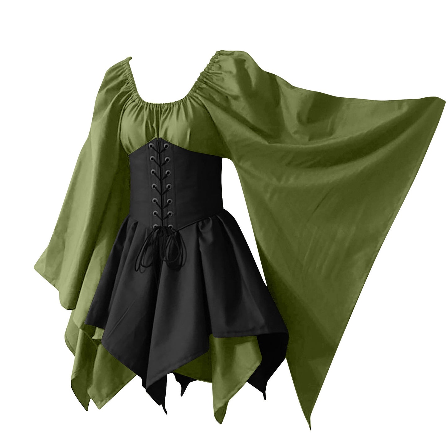 Medieval Renaissance Retro Trumpet Sleeve Long Dress
