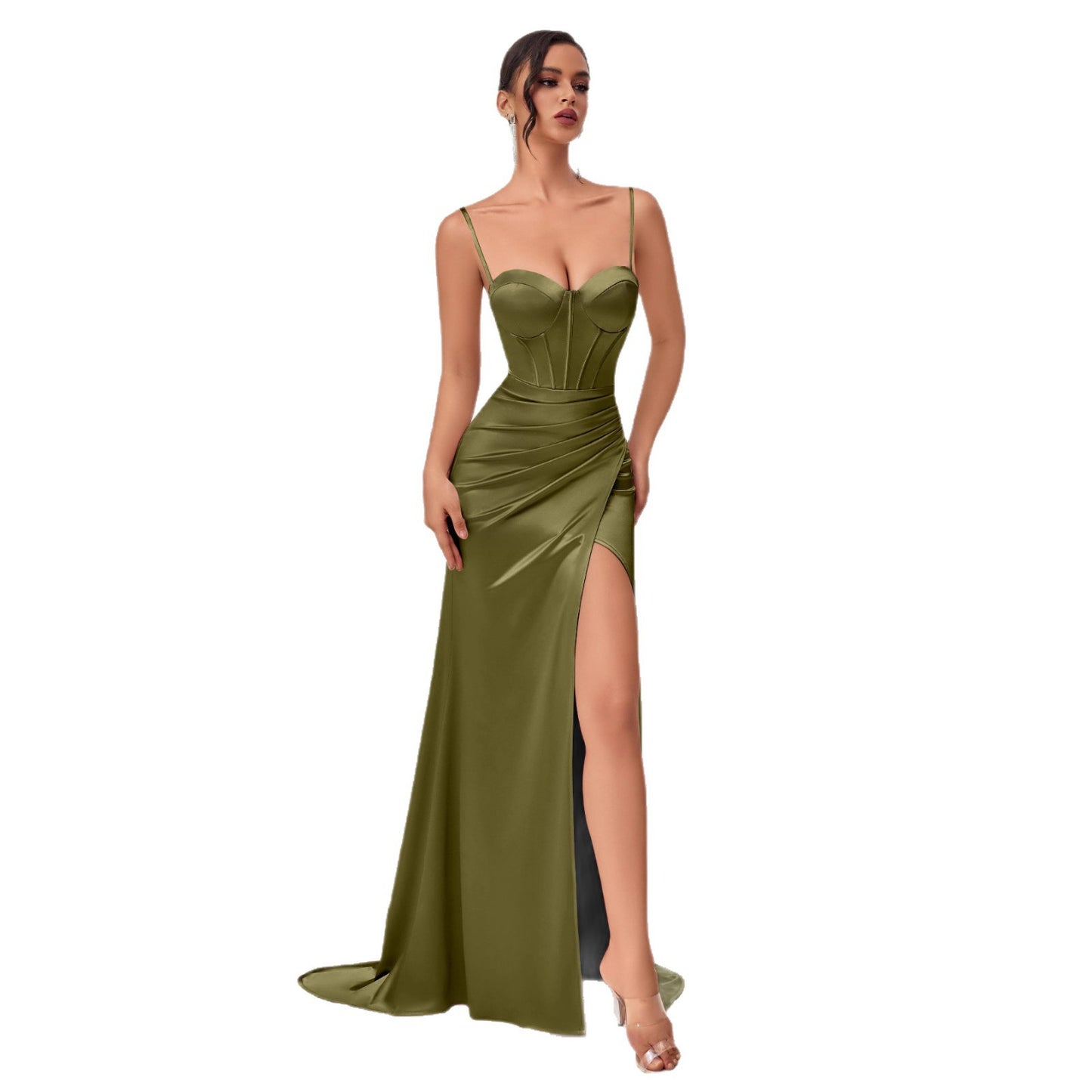 Bandeau Sexy Slit Long Dress Sling Slim Dresses