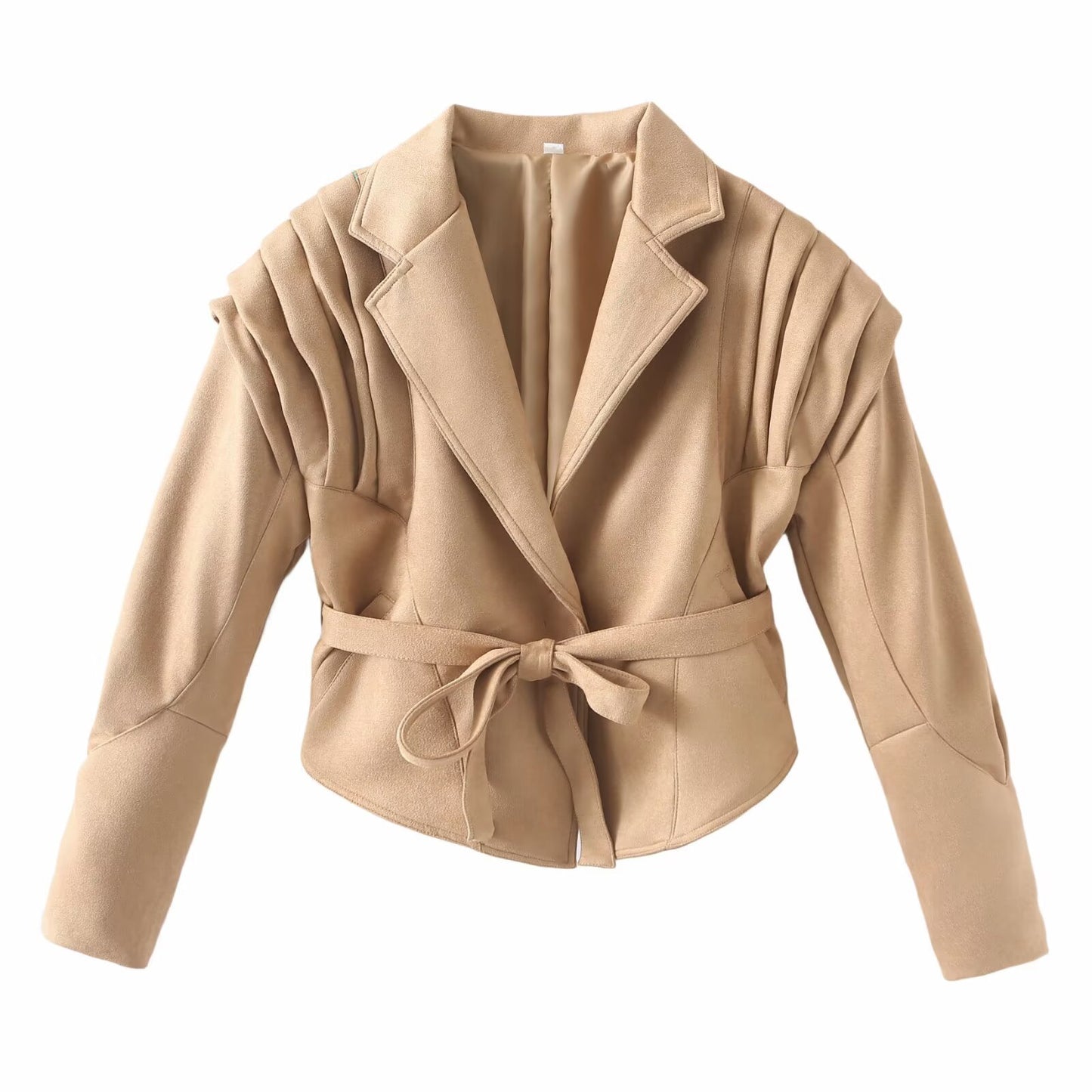 Women's Slouchy Street Fashion Waist Belt Jackets
