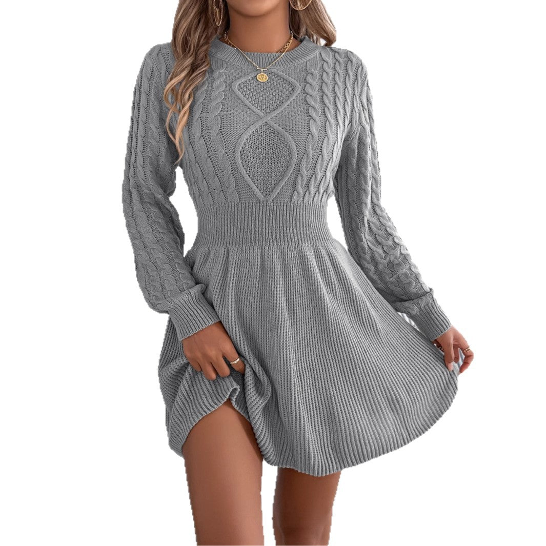 Women's Fitted Waist Lantern Long Sleeve A- Skirts