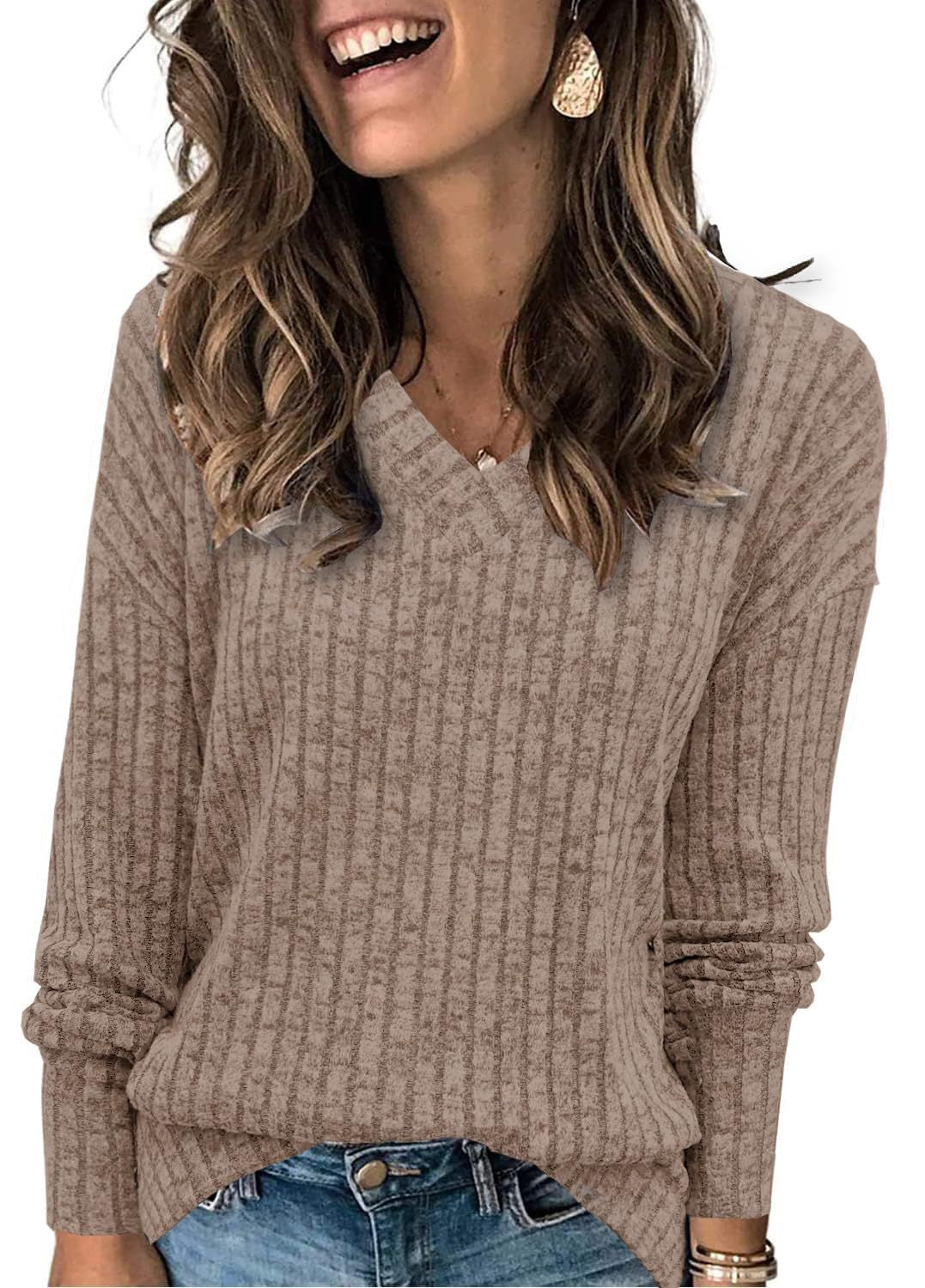 Women's Sunken Stripe Long-sleeved T-shirt Fashion Temperament Tops