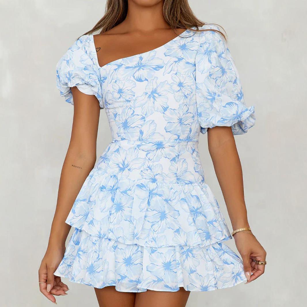 Women's Romantic Vintage Floral Dress Summer Princess Dresses