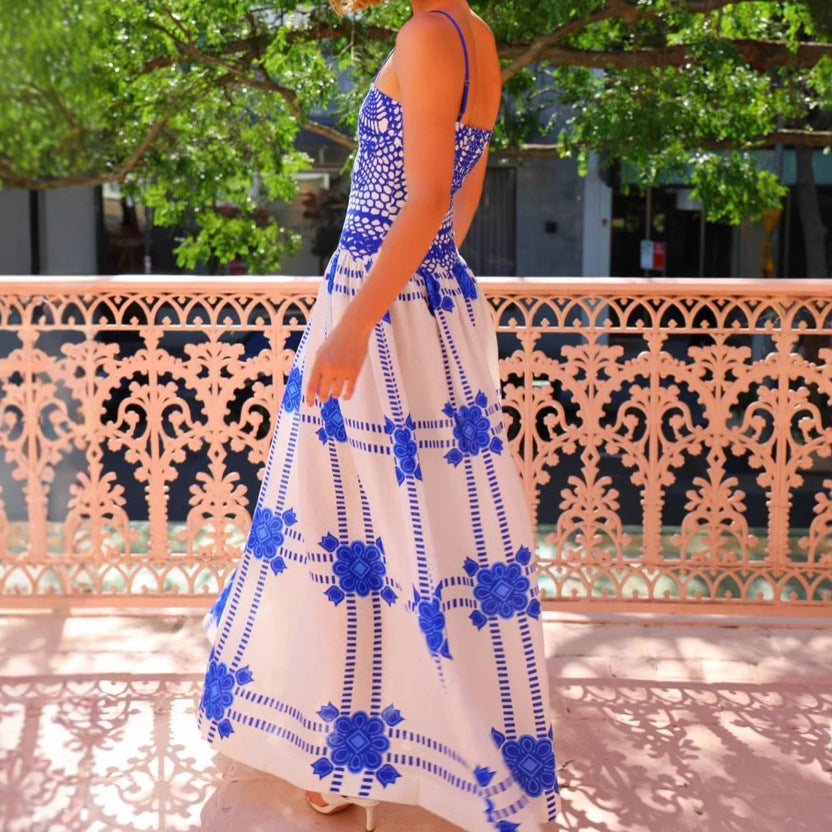 Women's Casual Vacation Style Fashion Long Sleeveless Swing Slip Skirts