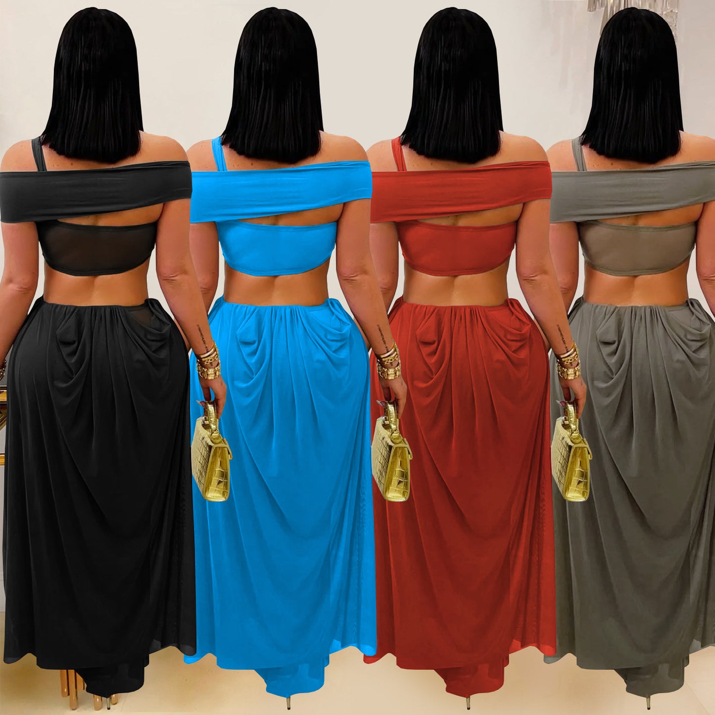 Women's Fashion Wear Sexy Bandeau Mesh Dress Dresses