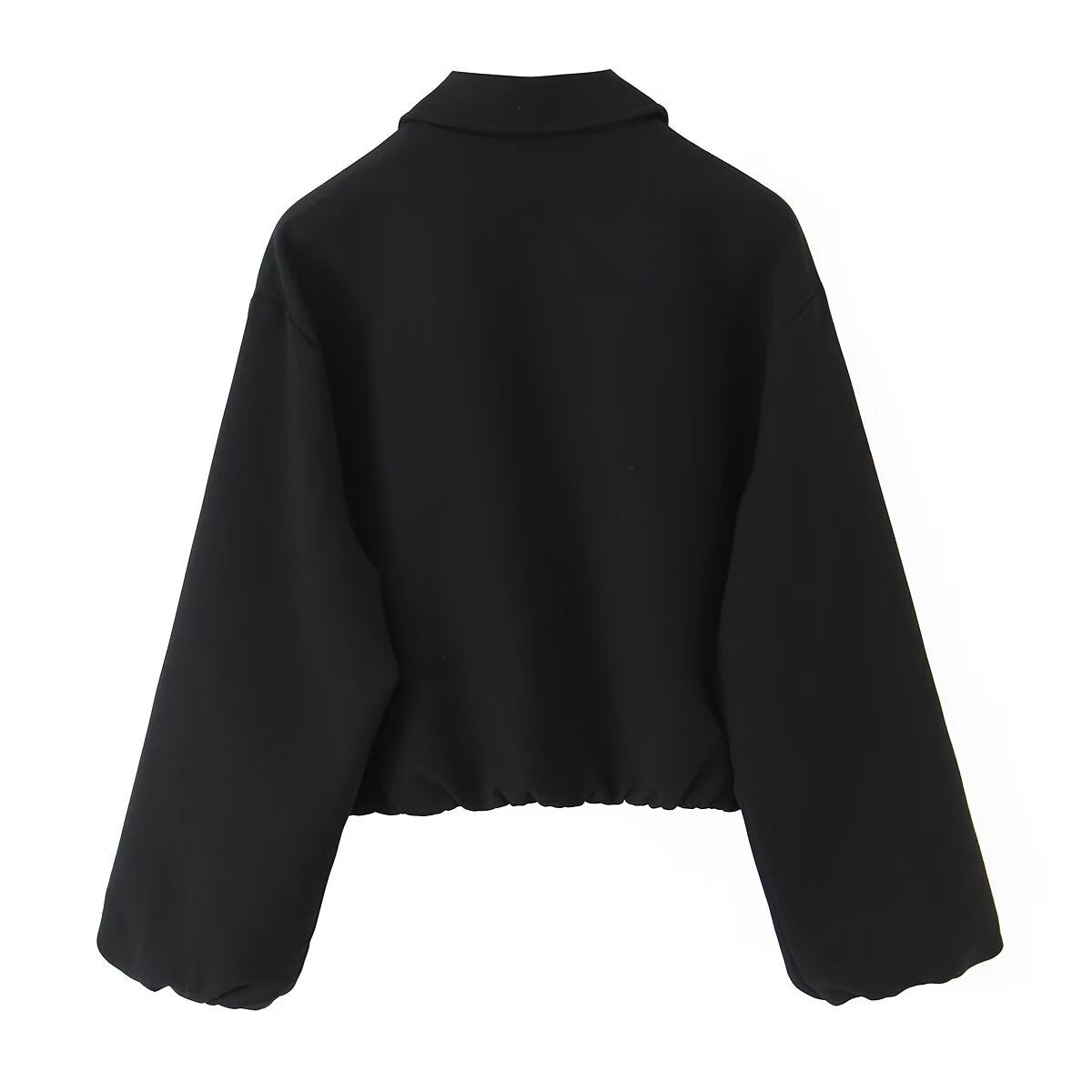 Women's Fashion Casual Polo Collar Zipper Puffy Coats