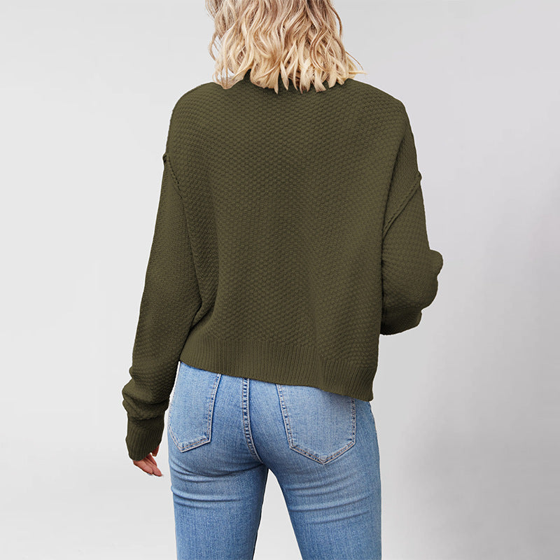 Women's Classic Knitted Single-row Button Commuter Sweaters