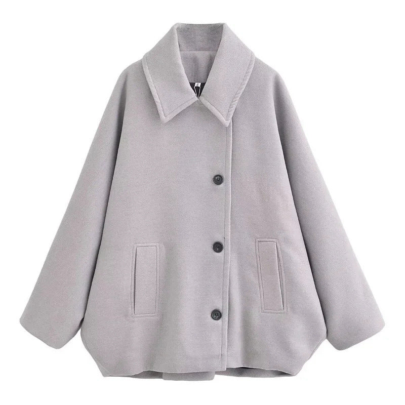 Women's New Single-breasted Lapel Loose Wool Jackets