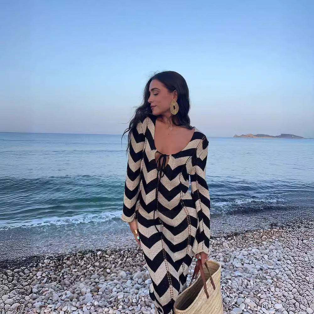 Autumn Double-sided Beach Dress Cutout Sexy Dresses