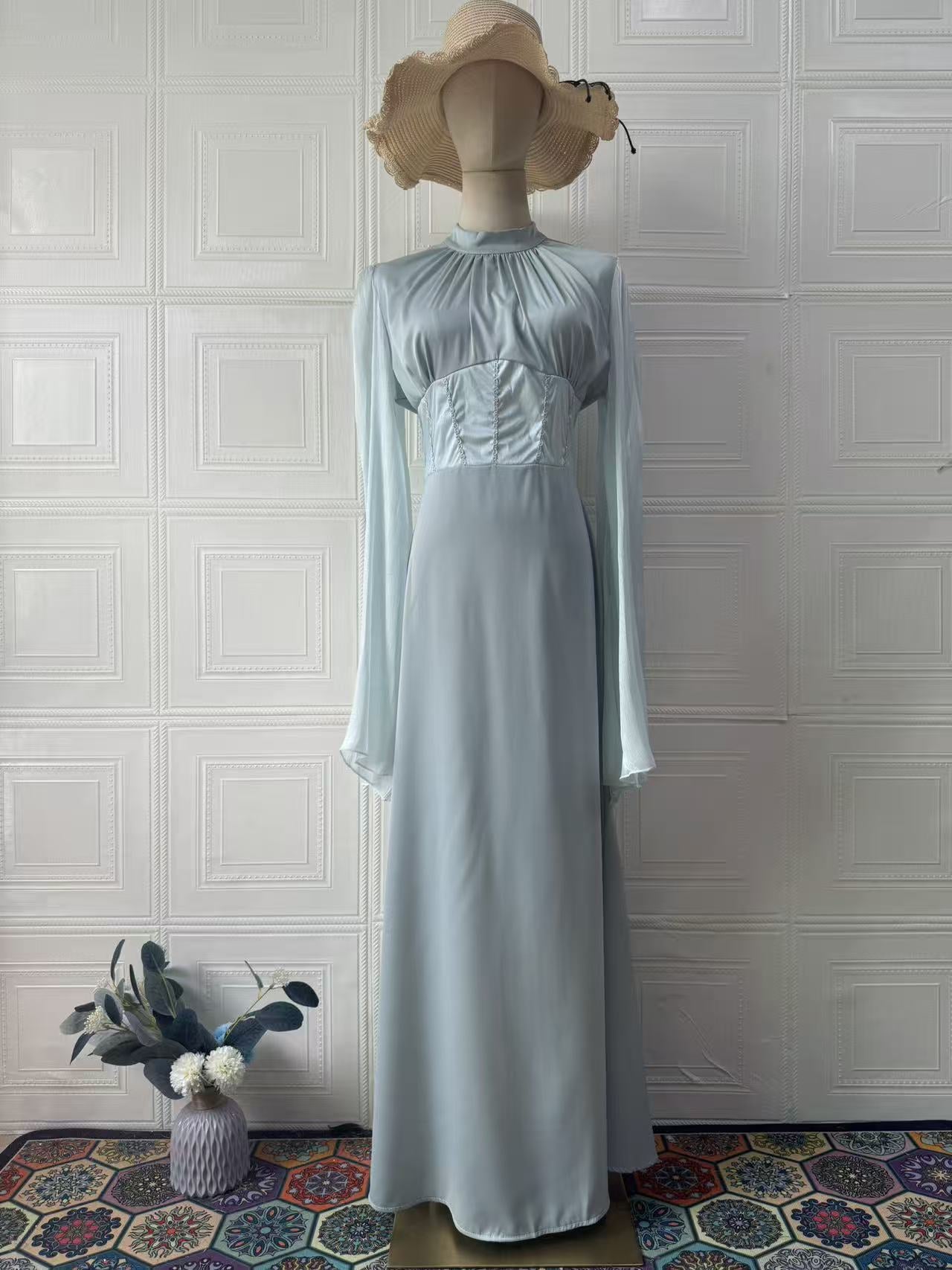 Women's Spring Fashion Elegant Graceful Long Sleeve Dresses