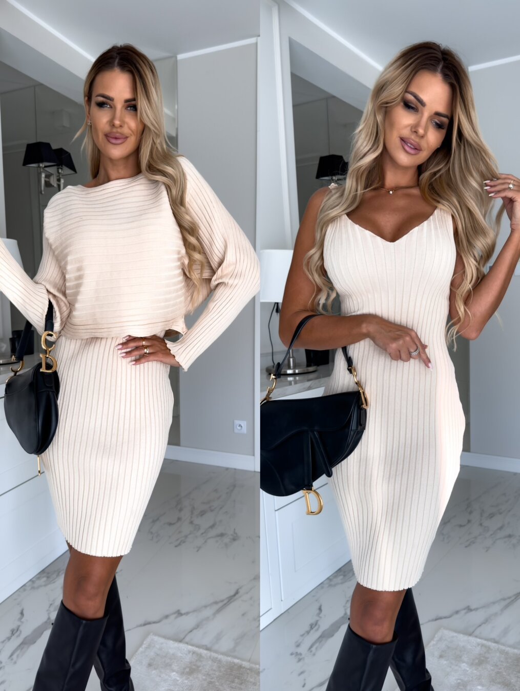 Women's Autumn Sunken Stripe Long-sleeved Suspender Suits