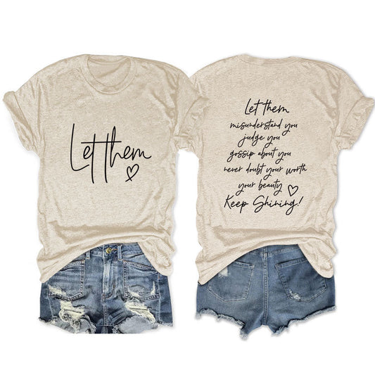 Casual Front Rear Printed Simple Sleeve Blouses