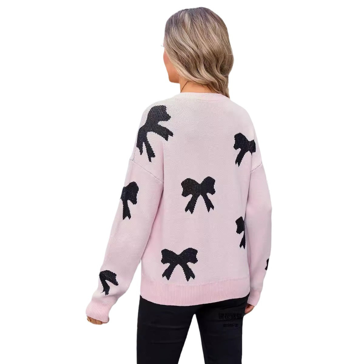 Women's Spring Bow Pullover Long-sleeved Shirt Women's Sweater