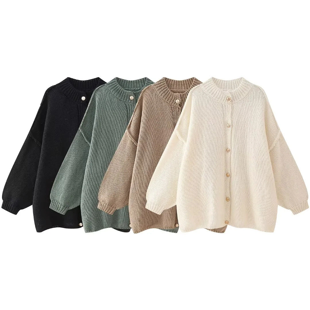 Women's Innovative Charming Elegant Metal Button Sweaters
