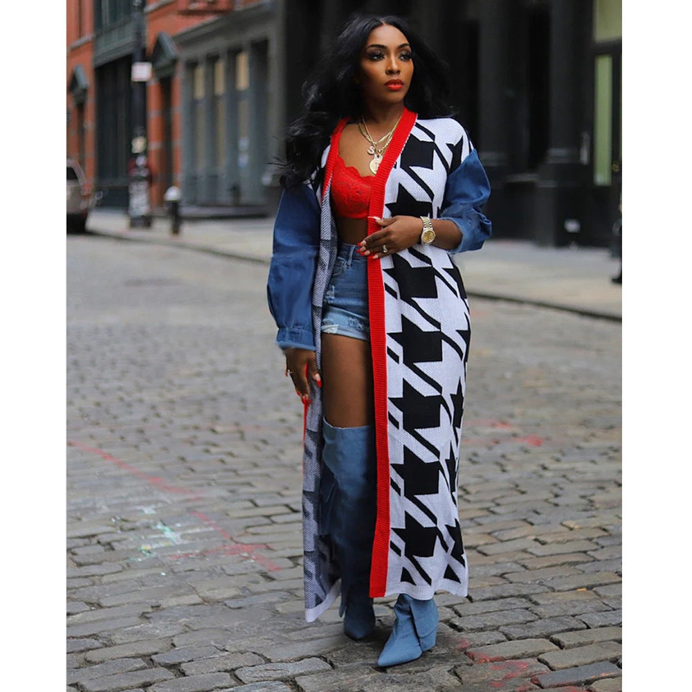 Double Thick Thousand Birds Pattern Fashion Knitwear