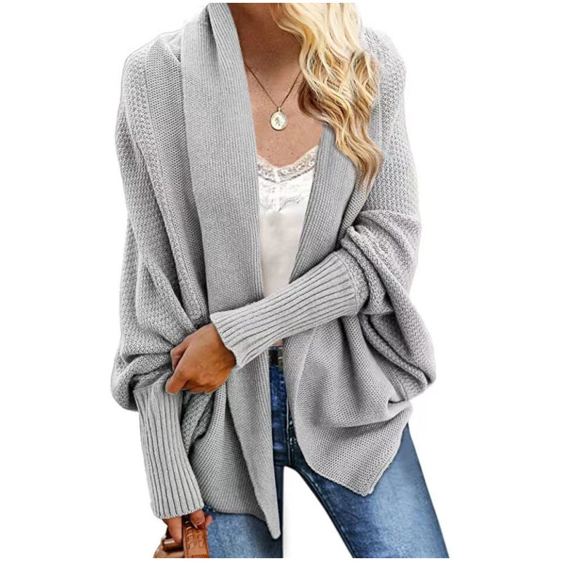 Glamorous Knitted Shawl Batwing Sleeve Oversized Sweater