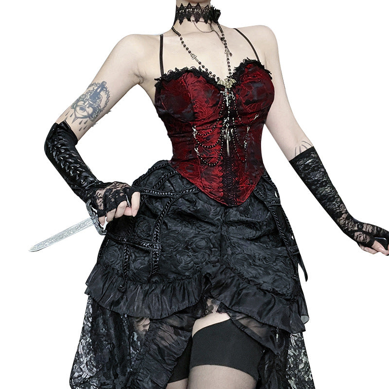 Bird Cage Chain Autumn Halloween Dark Tops