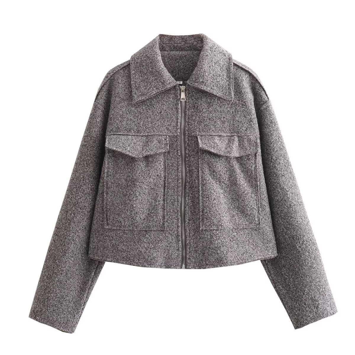 Women's Classic Elegant Beaded Leather Zipper Jackets