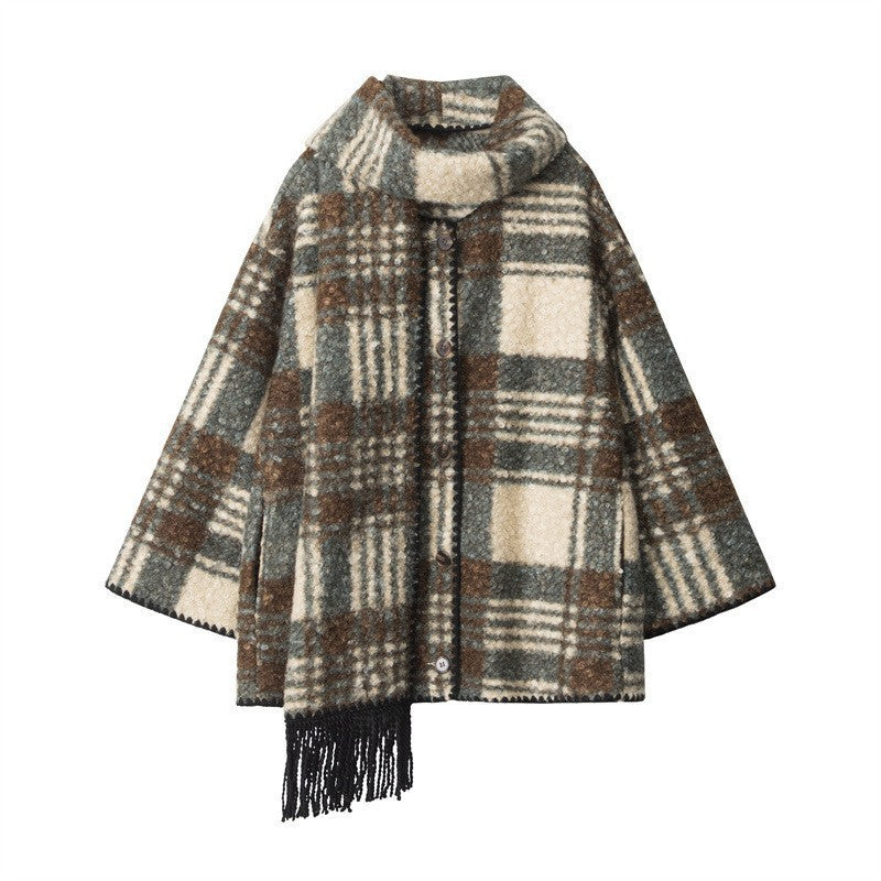 High Sense Scarf Collar Design Warm Fashionable Coats