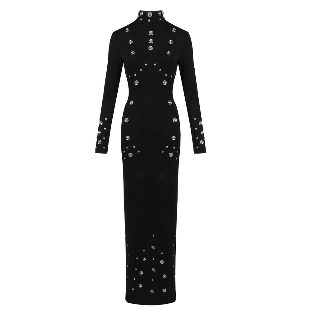 Women's Boutique Metal Rivet Dress Hollow Out Dresses