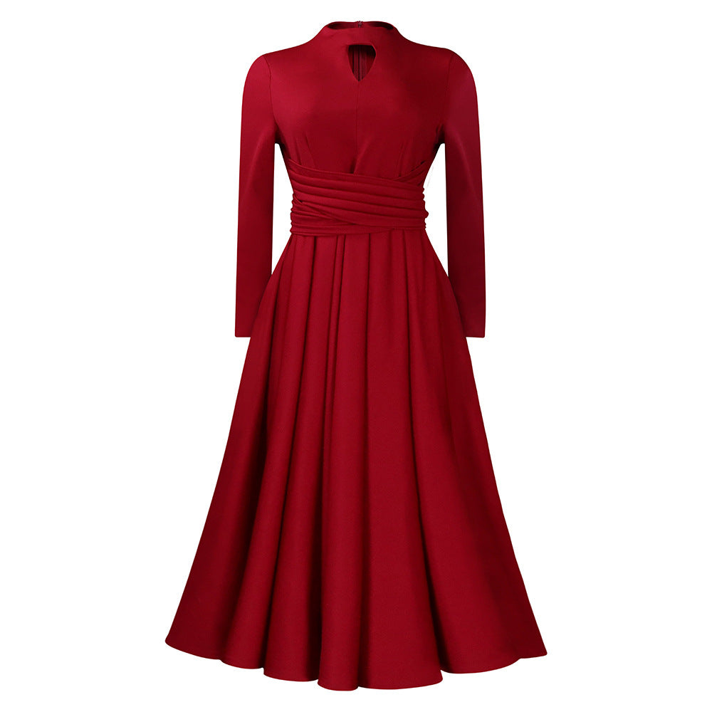 Women's Fashion Elegant Pleated African Large Swing Dress