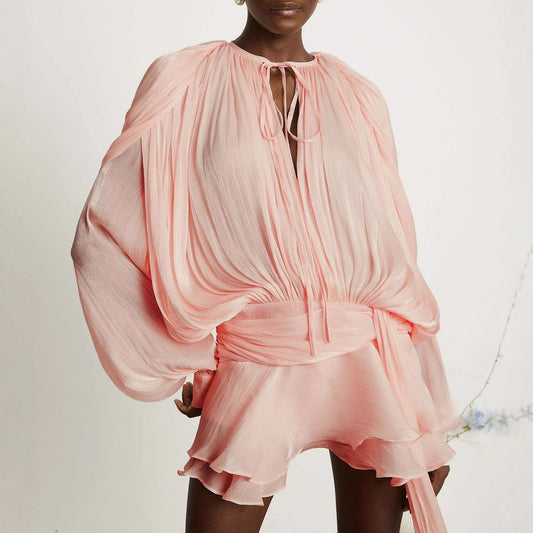 Sleeve Dress Fashion Loose Bright Yarn Dresses