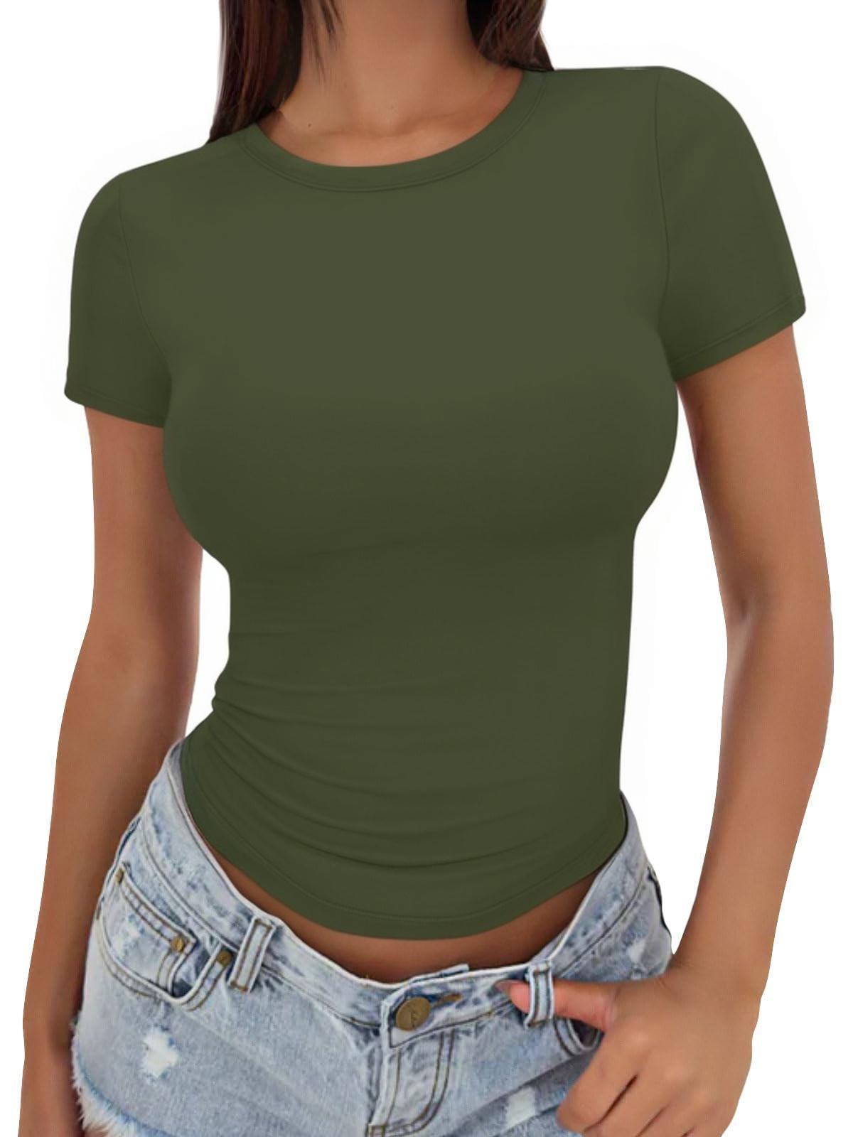 Women's Summer Basic T-shirt Slim Fit Skinny Blouses