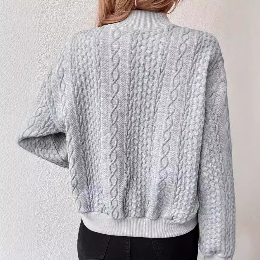 Women's Autumn Fashion Solid Color Stand Collar Jackets