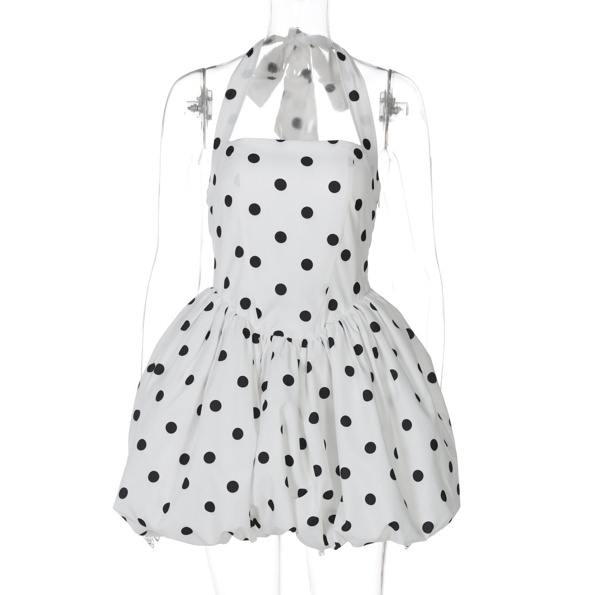 Women's Summer Fashion Print Backless Halter Waist Dresses