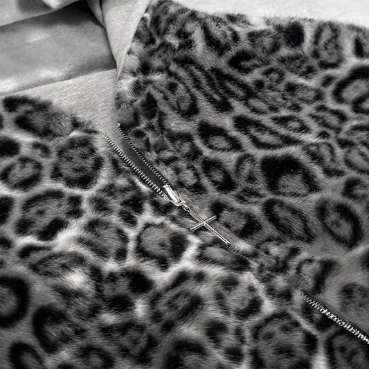 Double-sided Wearable Vintage Leopard Print Hoodie Sweaters