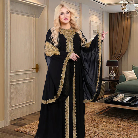 Malay Bell Sleeve Thorn Robe Embroidered Dresses