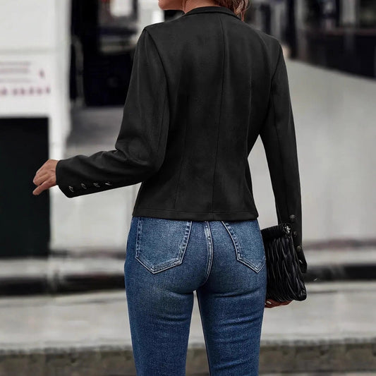 Women's Vintage Chic Solid Color Double Breasted Plus Size