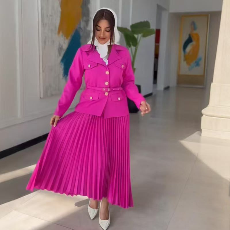 Women's Innovative Comfortable Temperament Long Pleated Suits
