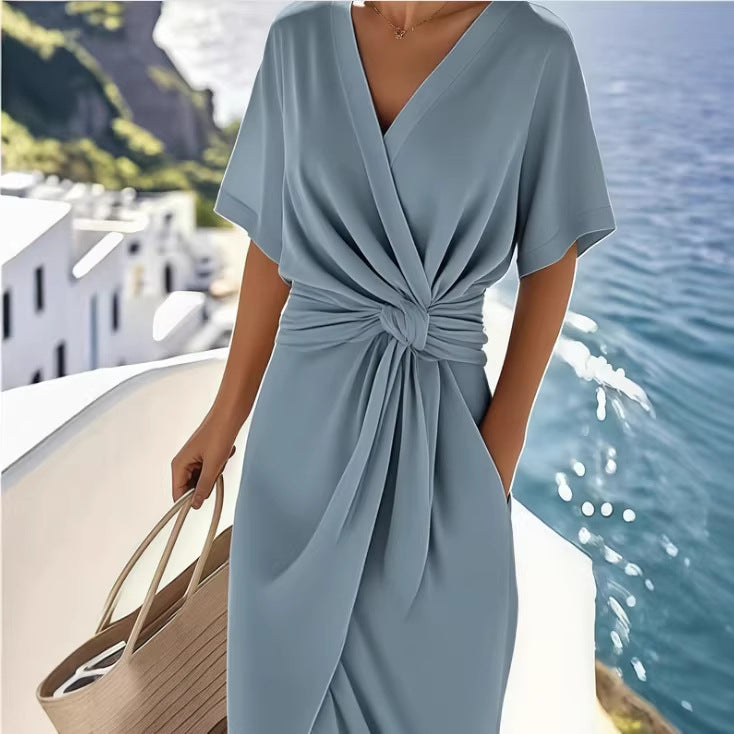 Women's Commuting Fashion Forged Split Solid Color Dress