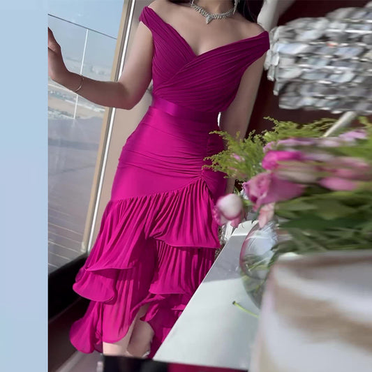 Women's Style Solid Color High Waist Slim Dresses