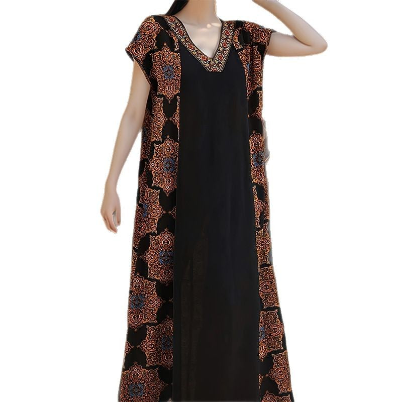 Women's Short-sleeved Overknee Summer Idle Style Improved Dress
