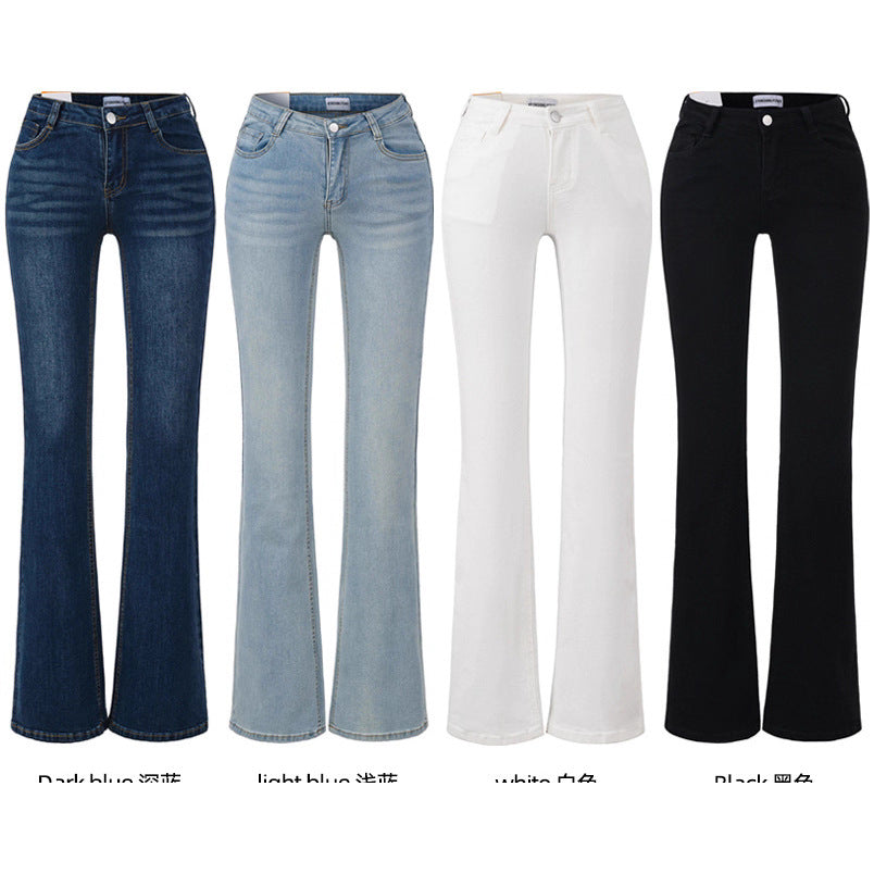 Women's Cushion Low Waist Slightly Flared Autumn Versatile Jeans