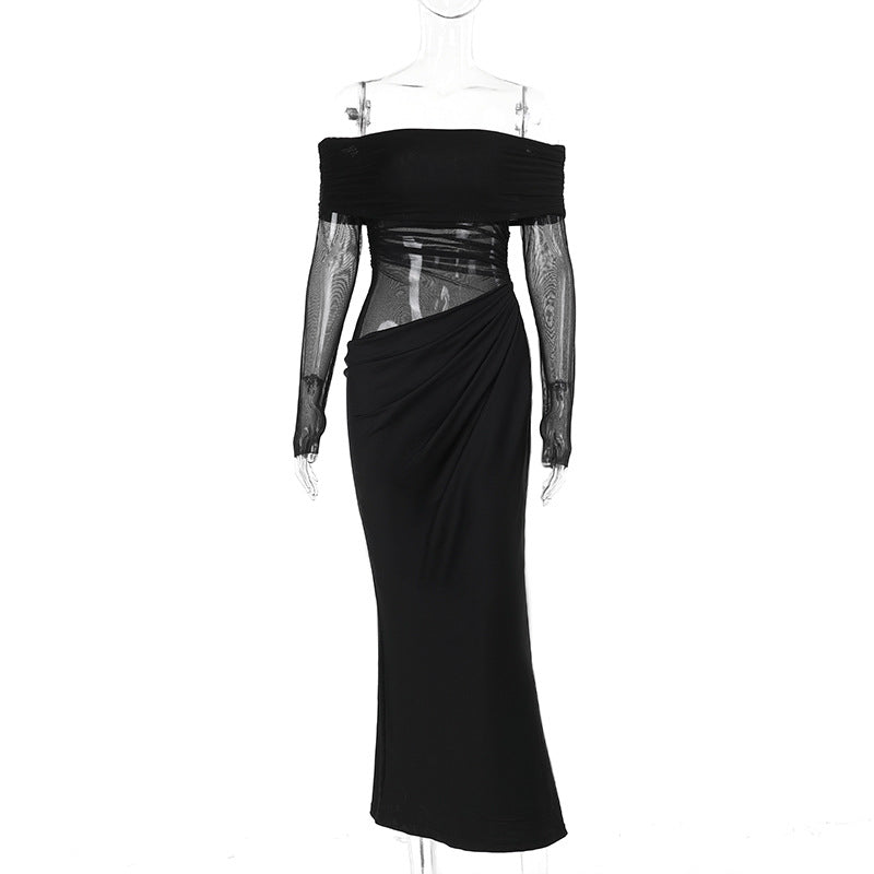 Women's Summer Dress Temperament Sexy Mesh Hollow Dresses